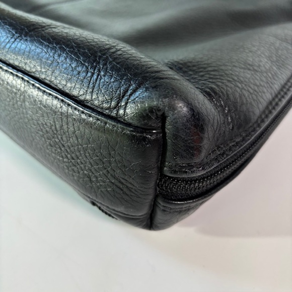 LEVENGER BLACK LEATHER SATCHEL BAG - Picture 5 of 8